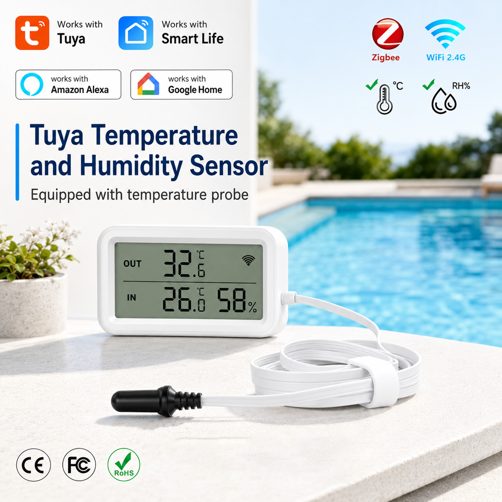 Digital Hygrometer Probe - Sensor de Temperatura e Umidade Externo