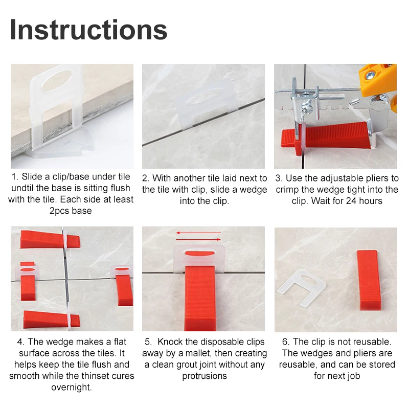 100 peças de Clipes de Nivelam - Ceramic Tile Floor avaliação e preço